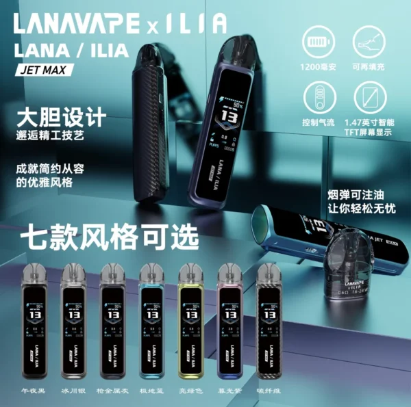 LANA/ILIA 聯名款 Jet Max套裝側註油大煙主機｜可重複注油｜功率可調 【活動：買一隻送一瓶油】