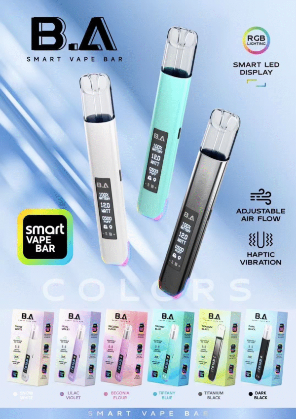 B.A主機一代可調式LED顯示屏可發光Smart Vape Bar煙桿